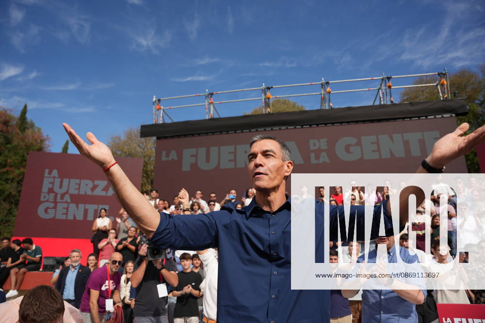 Pedro Sánchez Participates in the First Pre-Campaign Event in Dos Hermanas, Seville. The Secretary-General of the PSOE and President of the Government, Pedro Sánchez, attended the first pre-campaign event for the November 29 elections on October 10, 2026, in Dos Hermanas, Seville, Andalusia, Spain. The event was also attended by the Secretary-General of the PSOE, María Jesús Montero, and the mayor of Dos Hermanas and Secretary of Organization of the PSOE, Francisco Rodríguez. October 10, 2026. María José Ló. Dos Hermanas, Seville. Dos Hermanas, Seville, Spain.