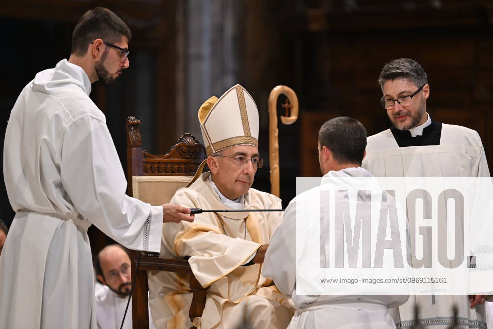 IPA89501737 - Italy, Rome, Vatican, October 10, 2026: Cardinal Baldo Reina celebrates a Mass for the ordination of deacons at St. John Lateran. Photograph by ALESSIA GIULIANI Catholic Press Photo
