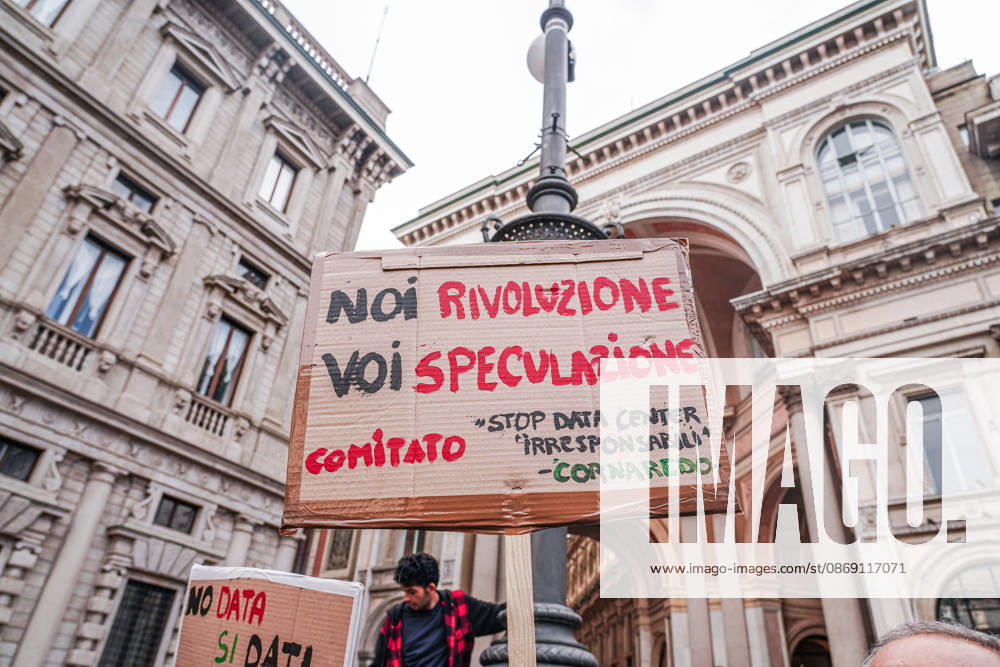 IPA89502966 - Milan, October 10, 2026 A protest organized by local No Data Centers committees to demand a halt to the construction and operation of new data centers in the province of Milan.