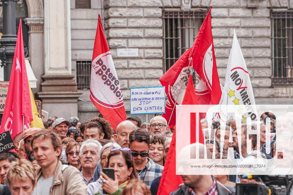 IPA89502976 - Milan, October 10, 2026 A protest organized by local No Data Centers committees to demand a halt to the construction and operation of new data centers in the province of Milan.