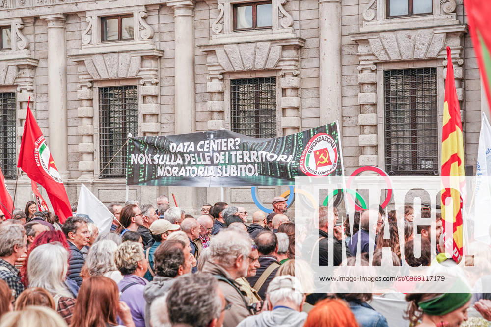 IPA89503021 - Milan, October 10, 2026 A protest organized by local No Data Centers committees to demand a halt to the construction and operation of new data centers in the province of Milan.