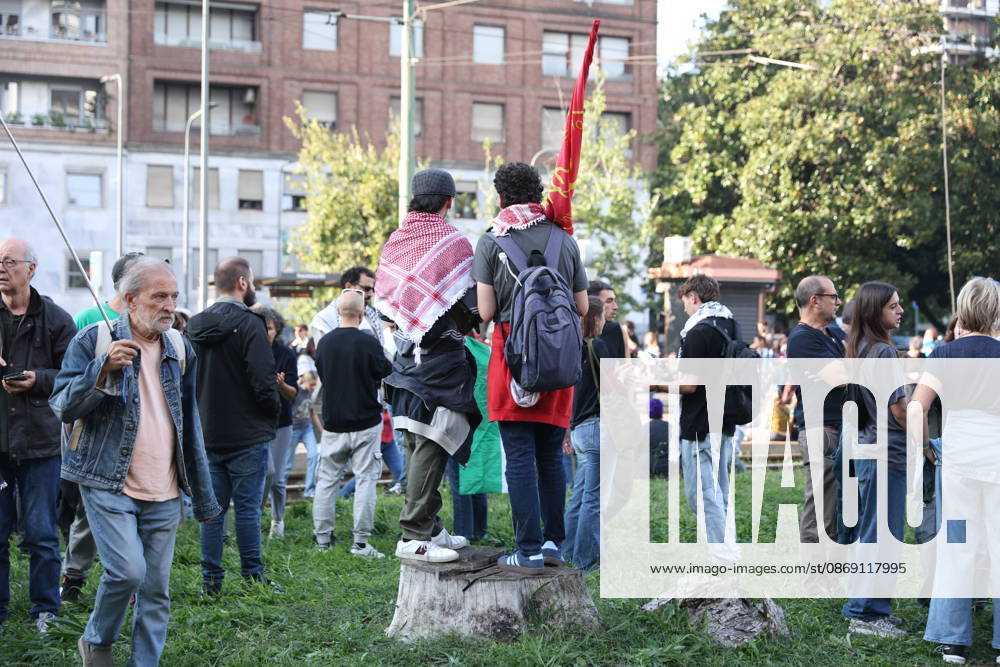 IPA89506072 - Milan, National Day of Mobilization: The End of Genocide Is the End of Zionism, marking the third anniversary of the start of the conflict in Gaza