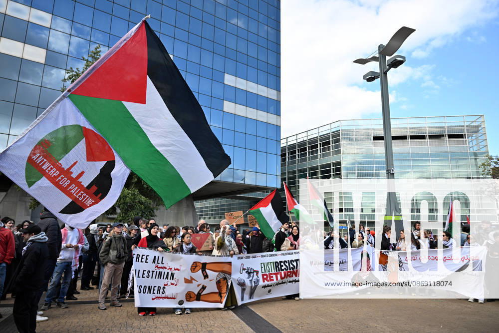 Demonstrators march in Brussels to commemorate Palestinians who lost their lives in Gaza BRUSSELS, BELGIUM - OCTOBER 10: Hundreds of demonstrators gather outside Brussels-Midi railway station before marching toward the Israeli Embassy to commemorate Palestinians who lost their lives in Gaza and call for political measures against Israel, in Brussels, Belgium, on October 10, 2026. Dursun Aydemir Anadolu Brussels Belgium. Editorial use only. Please get in touch for any other usage.