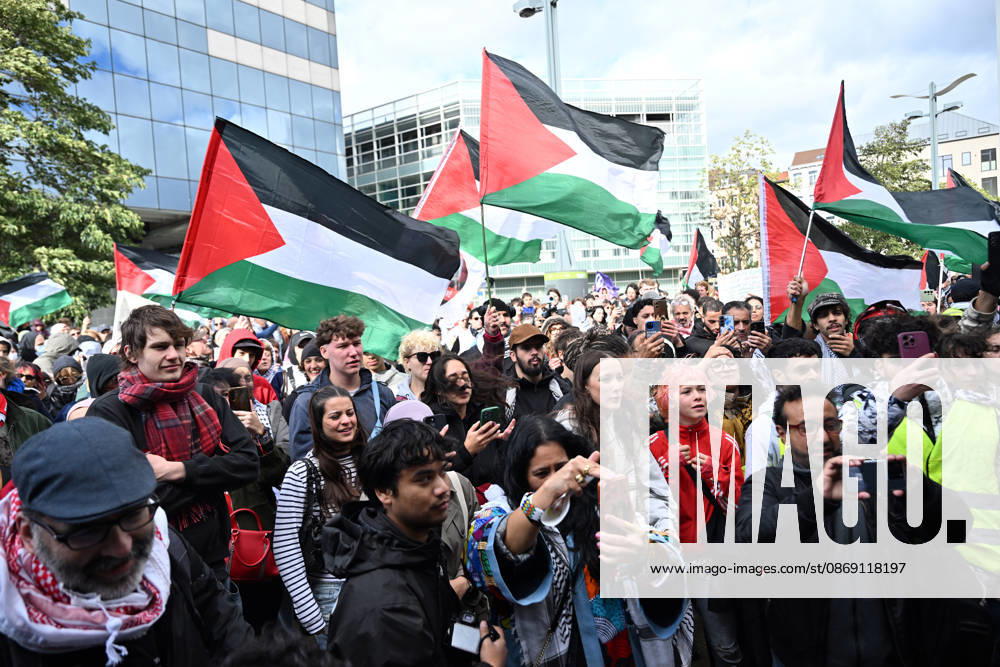 Demonstrators march in Brussels to commemorate Palestinians who lost their lives in Gaza BRUSSELS, BELGIUM - OCTOBER 10: Hundreds of demonstrators gather outside Brussels-Midi railway station before marching toward the Israeli Embassy to commemorate Palestinians who lost their lives in Gaza and call for political measures against Israel, in Brussels, Belgium, on October 10, 2026. Dursun Aydemir Anadolu Brussels Belgium. Editorial use only. Please get in touch for any other usage.