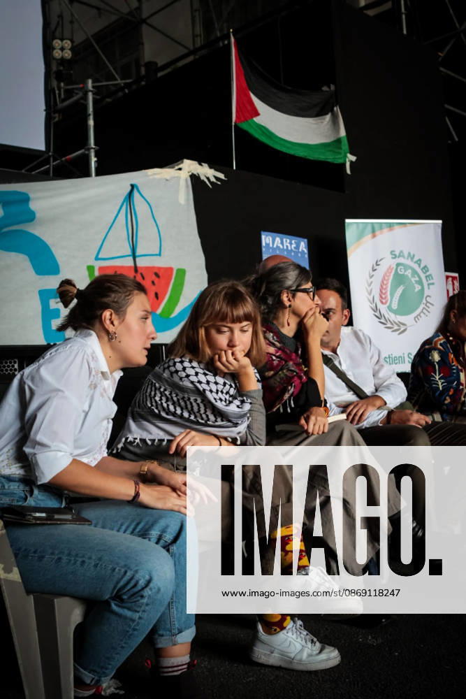 IPA89506321 - Naples, October 10, 2026 Conference at the former NATO base; Greta Thunberg in Bagnoli discussing the CPRs, and today at the march and the pro-PAL debate with Francesca Albanese (NeaPhoto Renato Esposito)