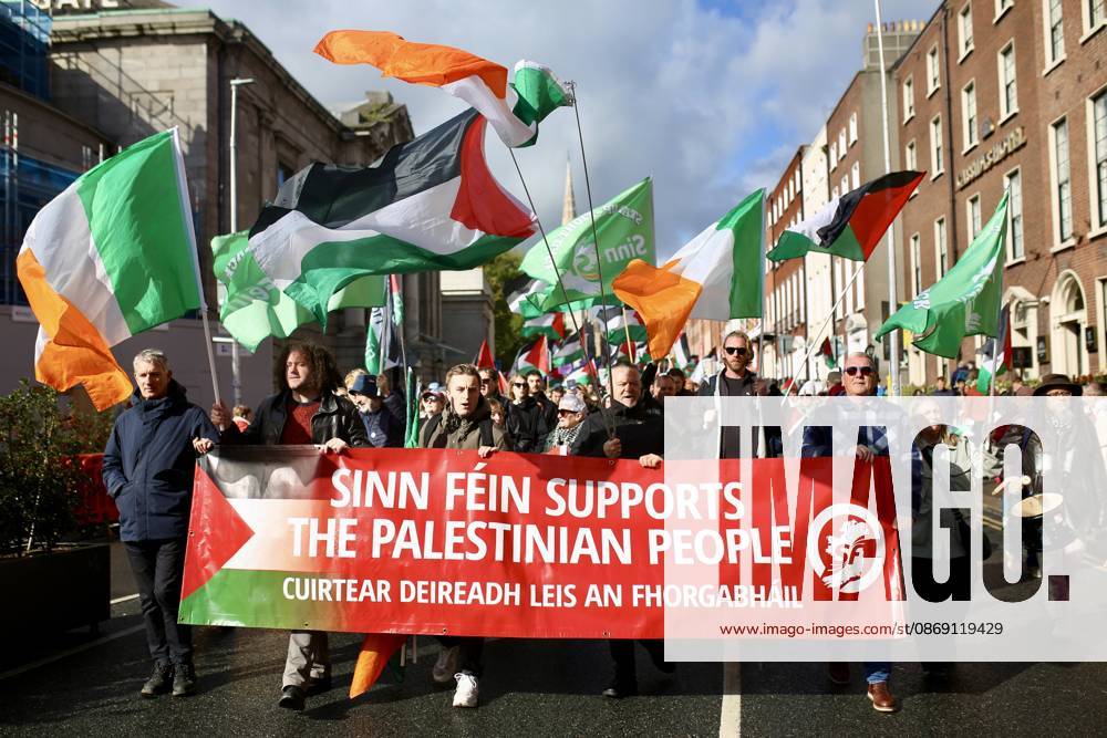 Thousands of pro-Palestine demonstrators gather in Dublin DUBLIN, IRELAND - OCTOBER 10: Thousands of pro-Palestine demonstrators gather in Dublin, Ireland, on October 10, 2026, for a national march marking three years since the October 7 attacks and the subsequent war in Gaza. Organized by the Ireland-Palestine Solidarity Campaign, the protest calls for sanctions against Israel and greater action by the Irish government, with demonstrators marching from the Garden of Remembrance towards the Dail. Mostafa Darwish Anadolu Dublin Ireland. Editorial use only. Please get in touch for any other usage.