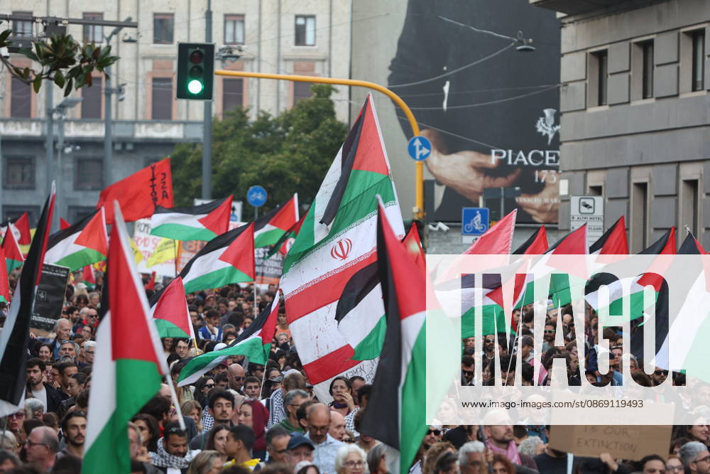 IPA89508959 - Milan, National Day of Mobilization: The End of Genocide Is the End of Zionism, marking the third anniversary of the start of the conflict in Gaza