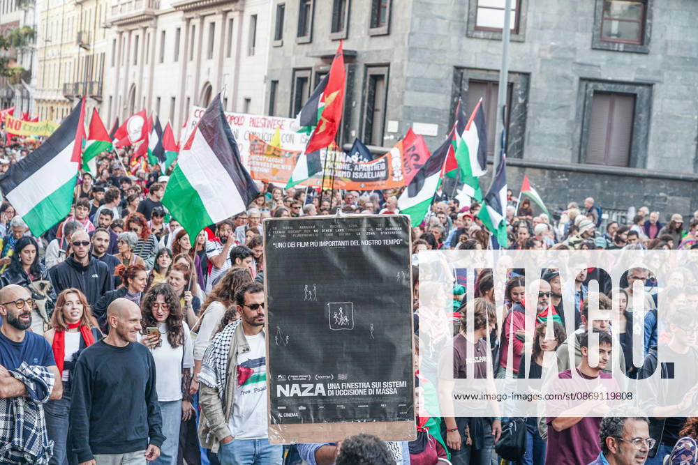 IPA89509186 - Milan, National Day of Mobilization: The End of Genocide Is the End of Zionism, marking the third anniversary of the start of the conflict in Gaza