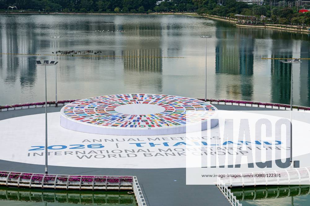 Thailand Prepares to Host 2026 IMF - World Bank Group Annual Meetings BANGKOK, THAILAND, OCTOBER 10, 2026: Promotional displays and banners for the 2026 Annual Meetings of the International Monetary Fund (IMF) and the World Bank Group are seen at the Queen Sirikit National Convention Center (QSNCC) in Bangkok, ahead of the meetings scheduled for October 12 - 18. The event will bring together international finance leaders, policymakers and representatives from member countries. Bangkok Thailand