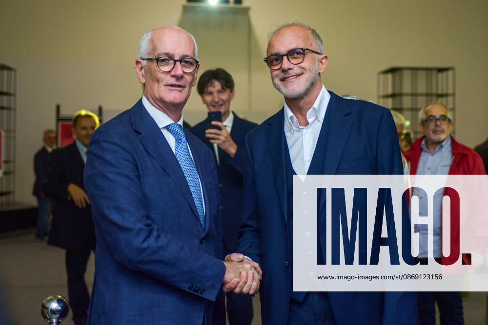 Ernesto Maria Ruffini (R) and Franco Gabrielli (L) together during the launch event of the new center-left political movement Più Uno at the Salone delle Colonne in Rome. Rome Italy - ZUMAs197 20261010_aaa_s197_164