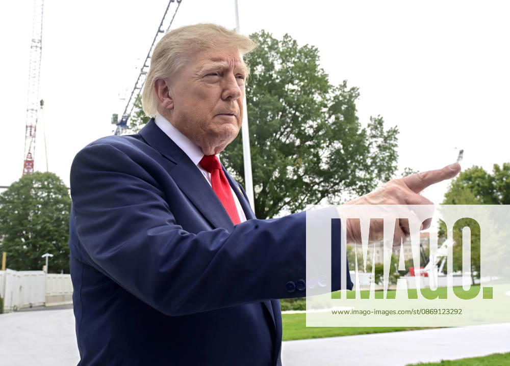 United States President Donald J Trump speaks to the media prior to departing the South Lawn of the White House in Washington, DC, USA, en route Clarksville, Tennessee on Saturday, October 10, 2026. The President will participate in a campaign rally for Tennessee Republican candidates on the ballot in November.