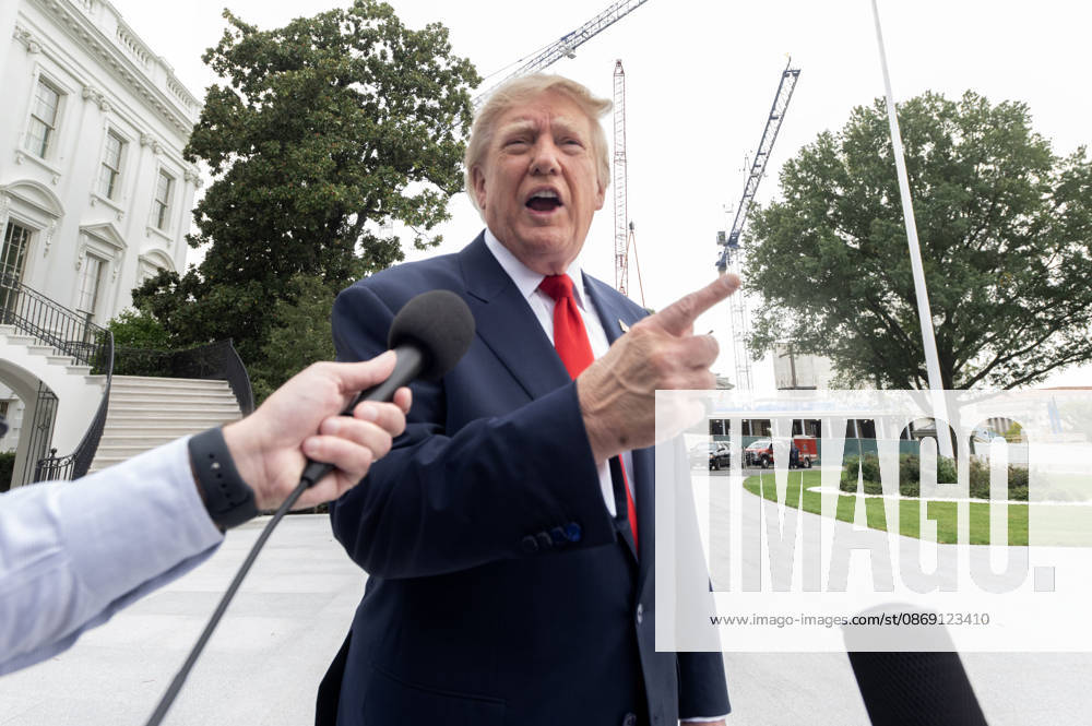 United States President Donald J Trump speaks to the media prior to departing the South Lawn of the White House in Washington, DC, USA, en route Clarksville, Tennessee on Saturday, October 10, 2026. The President will participate in a campaign rally for Tennessee Republican candidates on the ballot in November.