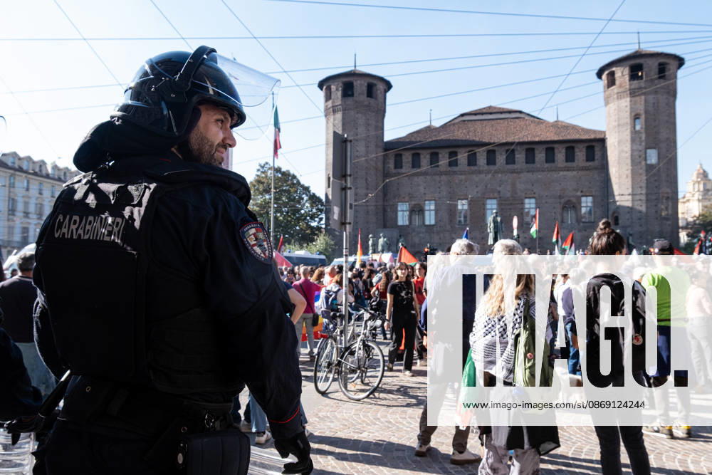 Thousands of people took part in the demonstration in support of Palestine, ‘The end of genocide is the end of Zionismâ€⠢, held in Turin on 10 October 2026. Although the demonstration was authorized, tension arose at the start when police tried to prevent the protestors from entering in Castello Square, without success. The demonstration then proceeded without any incident. Turin Italy - ZUMAs377 20261010_znp_s377_009