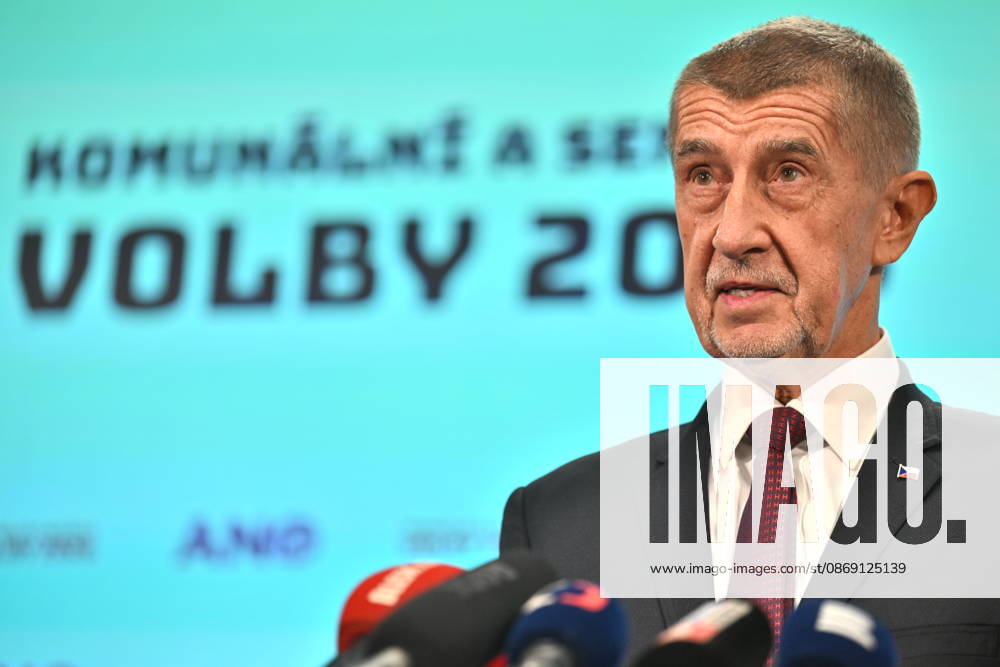 Senior government ANO movement, chairman Andrej Babis (photo) and first deputy chairman Karel Havlicek (not seen), gives press conference on results of the municipal and Senate elections in the afternoon at Centre for Movement Medicine, Prague 4 - Chodov, on October 10,2026. (CTKxPhoto MichaelaxRihova) CTKPhotoP2026101007885 CTKPhotoP2026101007885