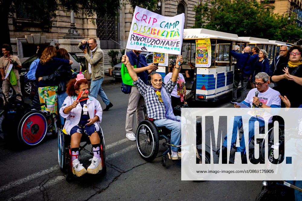 Disability Pride Palermo 2026 PALERMO, ITALY - OCTOBER 10: Disability Pride Palermo, dedicated this year to the theme Revolutionary Disabilities? to advocate for the rights and self-determination of people with disabilities and to demand the elimination of architectural barriers, on October 10, 2026 in Palermo, Italy. Palermo Sicily Italy