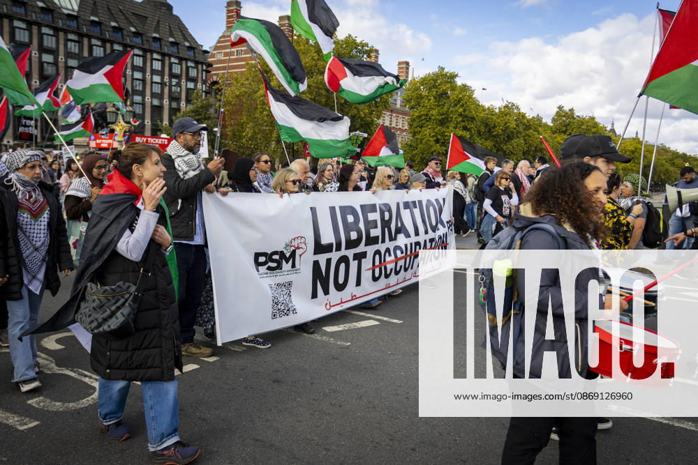 National March for Palestine Marks Three Years Since the Israel - Gaza War Began Central London, October 10, 2026 Pro-Palestine demonstrators took to the streets of Central London for the National March for Palestine, marking three years since the war in Gaza began in October 2023. Participants marched in solidarity with Palestinians, carrying Palestinian flags, banners and placards calling for an end to the conflict and highlighting the ongoing humanitarian crisis in Gaza., Credit:Zak Irfan Avalon