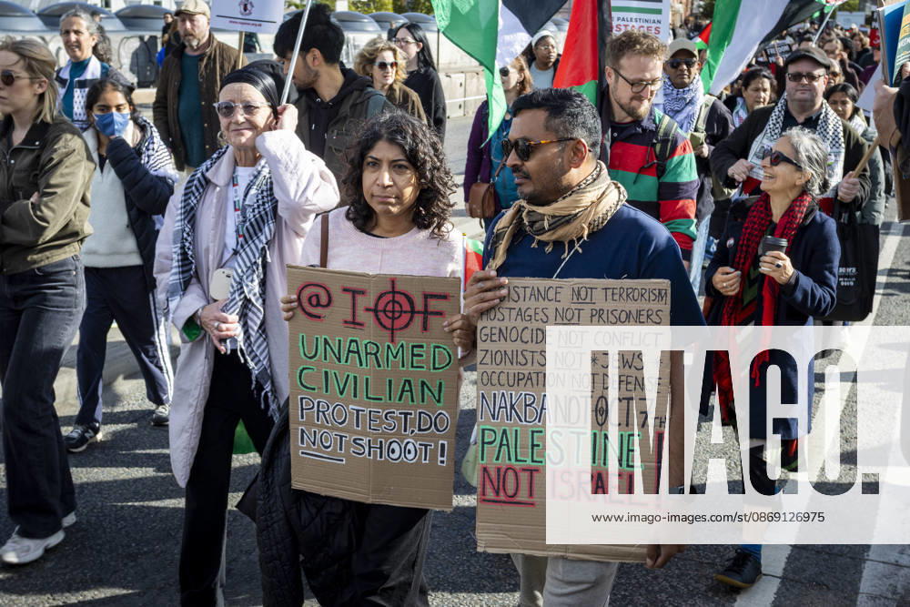 National March for Palestine Marks Three Years Since the Israel - Gaza War Began Central London, October 10, 2026 Pro-Palestine demonstrators took to the streets of Central London for the National March for Palestine, marking three years since the war in Gaza began in October 2023. Participants marched in solidarity with Palestinians, carrying Palestinian flags, banners and placards calling for an end to the conflict and highlighting the ongoing humanitarian crisis in Gaza., Credit:Zak Irfan Avalon