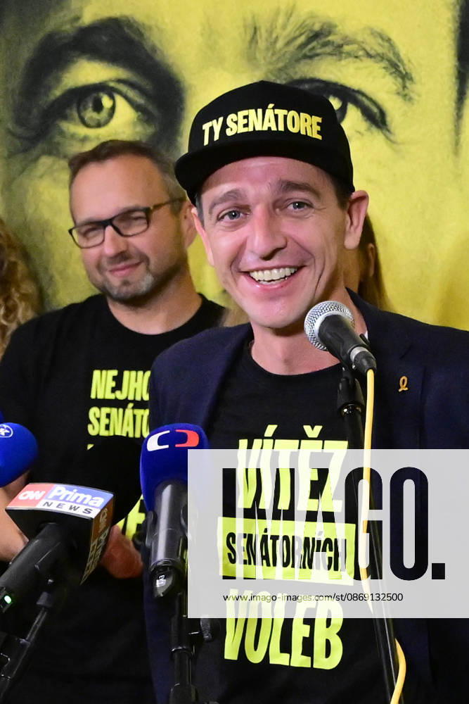 The two-day elections to municipal assemblies ended in the Czech Republic together with the first round of the elections to one-third of the Senate, at 2:00 p.m. on October 10, 2026. On the photo: Jan Grolich, Governor of South Moravia Region and Chairman of the KDU-CSL, speaks to reporters at the KDU-CSL s central campaign headquarters following the elections in Slapanice, South Moravian Region. To the left is Member of Parliament Marian Jurecka. (CTKxPhoto VaclavxSalek) CTKPhotoF202610100030601 CTKPhotoF202610100030601