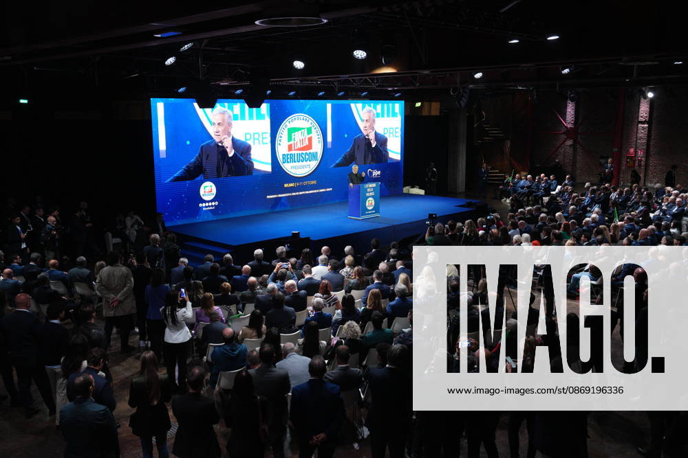 IPA89549685 - Milan, October 11, 2026, Forza Italia Event: The Optimism of Will at the East End Studios on Via Mecenate with Antonio Tajani