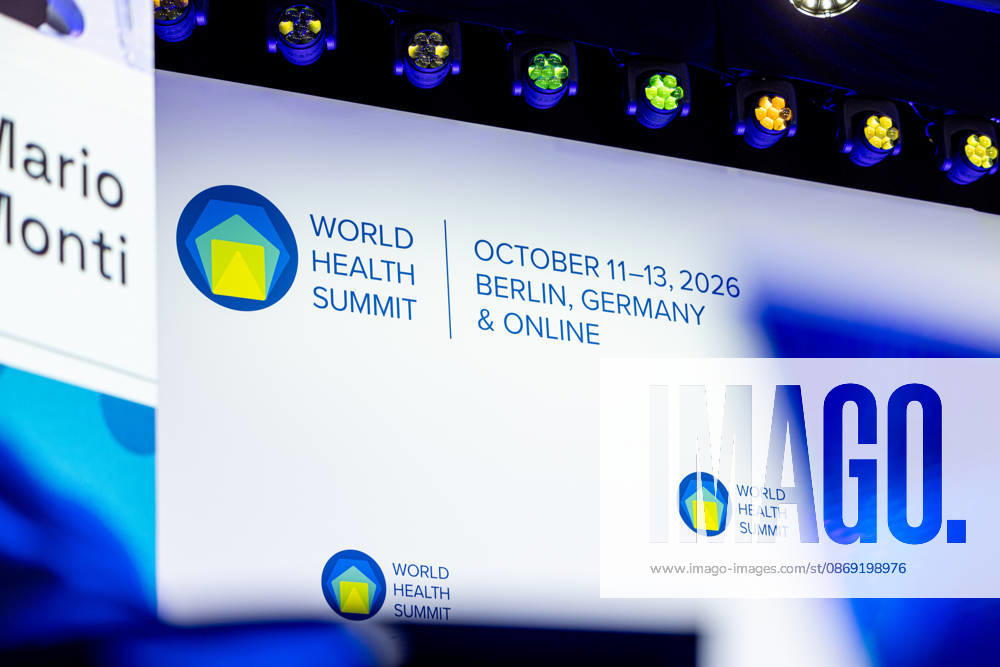 World Health Summit 2026: Global Health Policy, Berlin, Germany, October 11, 2026. The lettering on the wall of the main stage reads: World Health Summit October 11–13, 2026, Berlin, Germany, and Online.