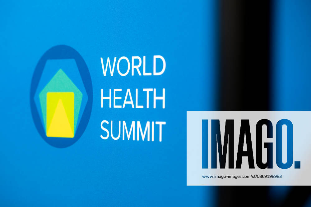 World Health Summit 2026: Global Health Policy, Germany, Berlin, October 11, 2026. The lettering on the wall of the main stage reading World Health Summit on a blue background