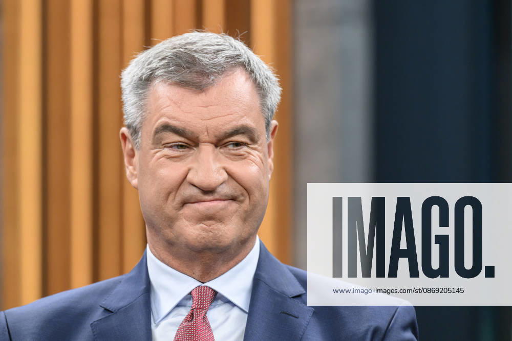 Pictured, from left: Markus Söder, Minister-President of Bavaria, CSU, GER; Berlin, studio; guest on Caren Miosga’s political talk show, TV program, Das Erste, from Studio 20 in Berlin-Adlershof, Topic: How will the government get out of the crisis, Mr. Söder, October 11, 2026,