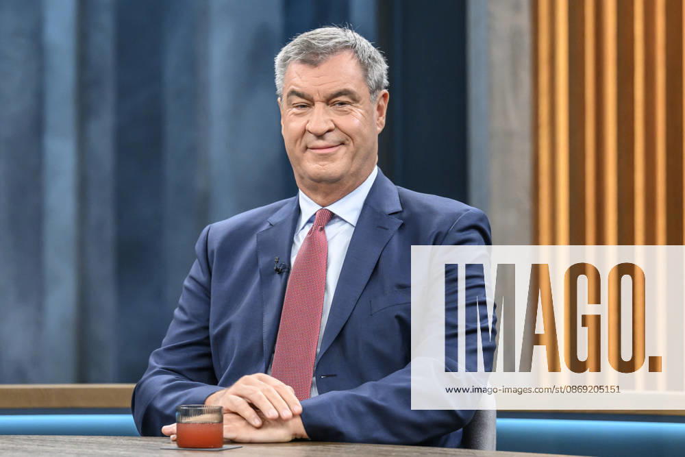 Pictured, from left: Markus Söder, Minister-President of Bavaria, CSU, GER; Berlin, studio; guest on Caren Miosga’s political talk show, TV program, Das Erste, from Studio 20 in Berlin-Adlershof, Topic: How will the government get out of the crisis, Mr. Söder, October 11, 2026,