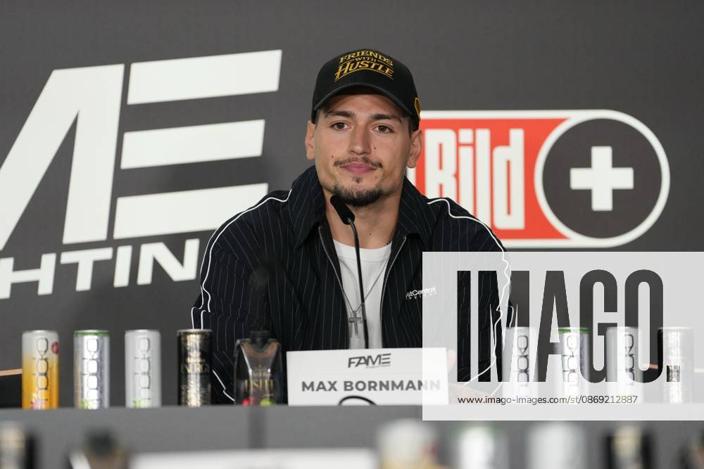 Fame Fighting 2026 Press Conference: Max Bornmann at the press conference for the fourth edition of Fame Fighting Celebrity Boxing on October 11, 2026, at the Atlantic Hotel in Essen, North Rhine-Westphalia