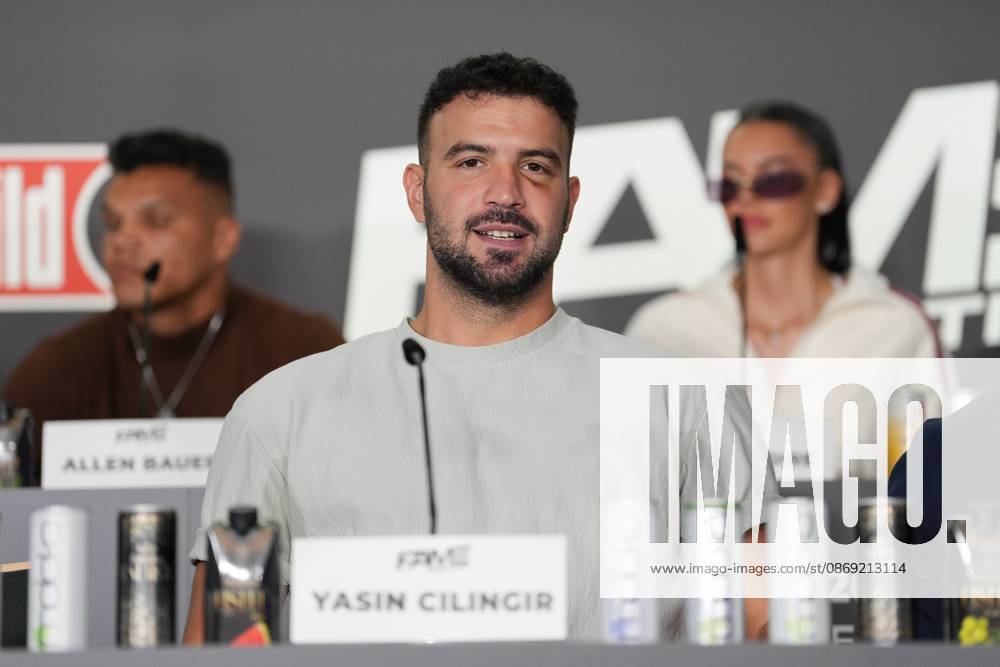 Fame Fighting 2026 Press Conference: Yasin Cilingir at the press conference for the fourth edition of Fame Fighting Celebrity Boxing on October 11, 2026, at the Atlantic Hotel in Essen, North Rhine-Westphalia
