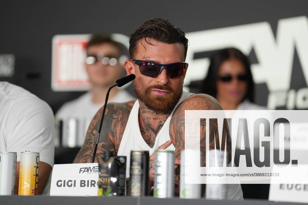 Fame Fighting 2026 Press Conference: Luigi Gigi Birofio at the press conference for the fourth edition of Fame Fighting Celebrity Boxing on October 11, 2026, at the Atlantic Hotel in Essen, North Rhine-Westphalia