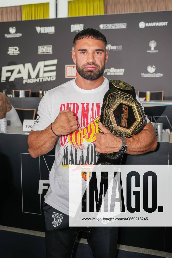 Fame Fighting 2026 Press Conference: Aleks Petrovic at the press conference for the fourth edition of Fame Fighting Celebrity Boxing on October 11, 2026, at the Atlantic Hotel in Essen, North Rhine-Westphalia