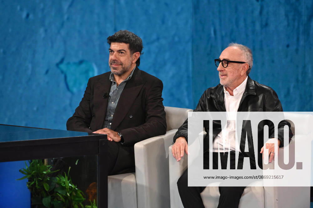IPA89573961 - Milan, TV Show Che Tempo Che Fa - Nove. Pictured: Pierfrancesco Favino, Silvio Orlando