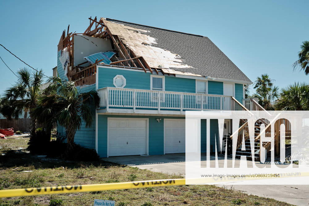 Pensacola Beach, Florida, U.S: October 11, 2026 Pensacola Beach, Florida USA: A storm damaged home after the arrival of Hurricane Isaias. Pensacola Beach U.S - ZUMAa14_ 20261011_zaf_a14_018
