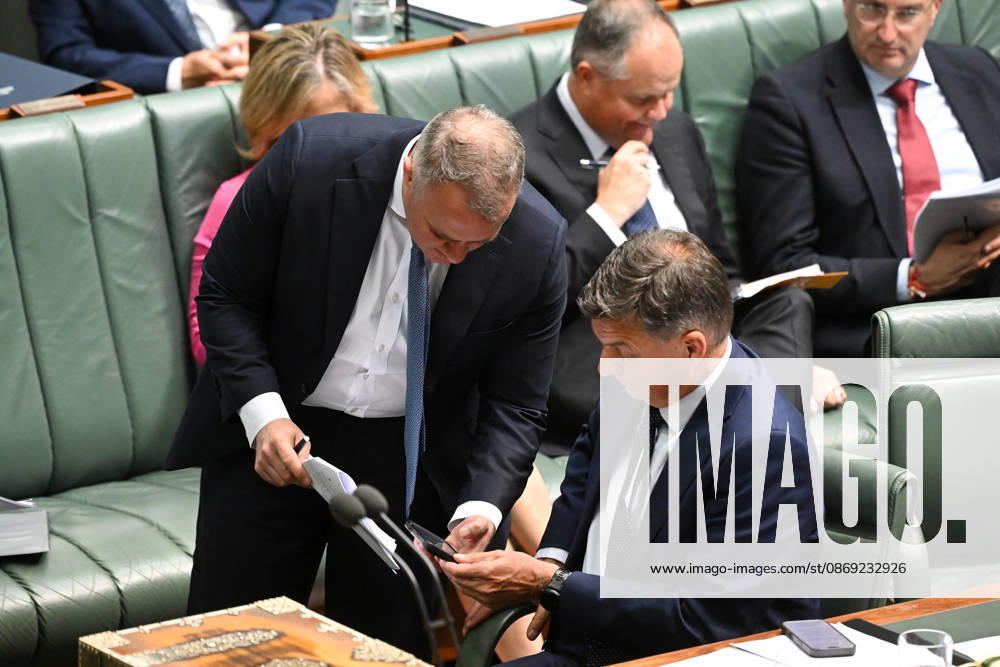 QUESTION TIME, Australian Opposition Leader Angus Taylor speaks to shadow Treasurer Tim Wilson during Question Time in the House of Representatives at Parliament House in Canberra, Monday, October 12, 2026. ( NO ARCHIVING CANBERRA AUSTRALIAN CAPITAL TERRITORY Australia