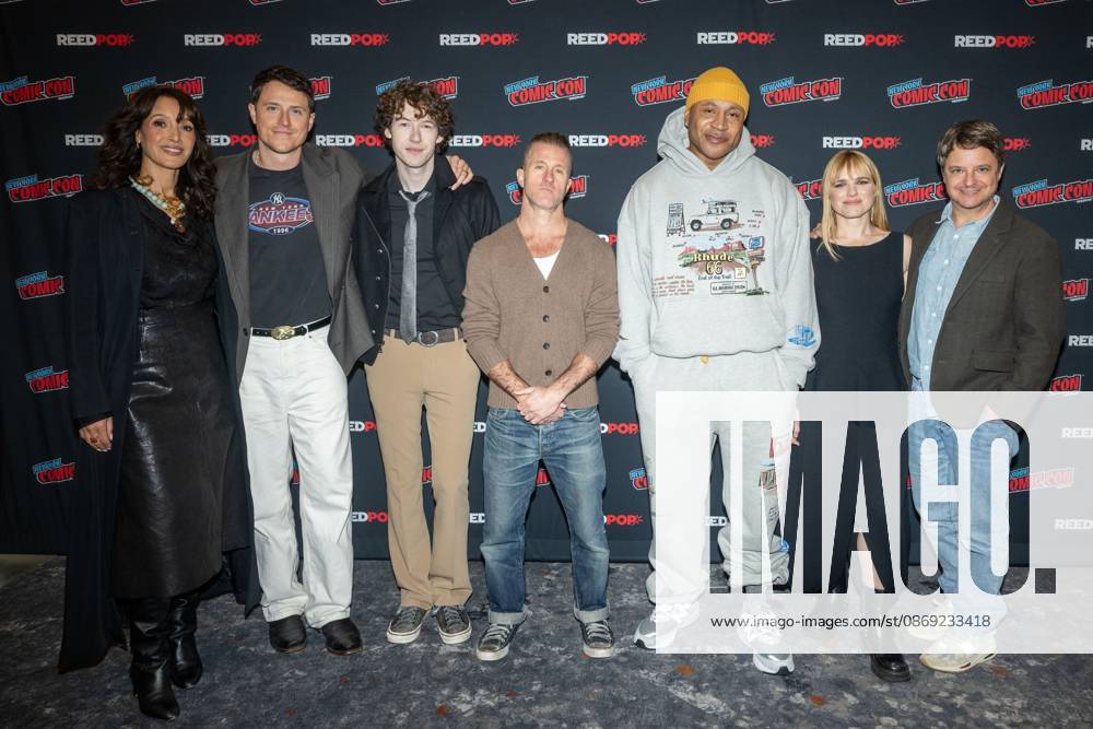 (L-R) Jennifer Beals, Shane Harper, Devin Druid, Scott Caan, LL COOL J, Jacqueline Byers and Byron Balasco attend a panel discussion for CBS new series NCIS: NEW YORK.during New York Comic Con 2026 at The Jacob K. Javits Convention Center on October 11, 2026 in New York City. New York United States - ZUMAs197 20261011_aaa_s197_351