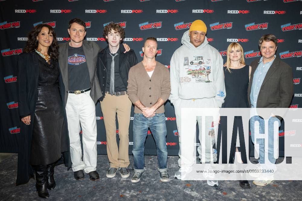 (L-R) Jennifer Beals, Shane Harper, Devin Druid, Scott Caan, LL COOL J, Jacqueline Byers and Byron Balasco attend a panel discussion for CBS new series NCIS: NEW YORK.during New York Comic Con 2026 at The Jacob K. Javits Convention Center on October 11, 2026 in New York City. New York United States - ZUMAs197 20261011_aaa_s197_355
