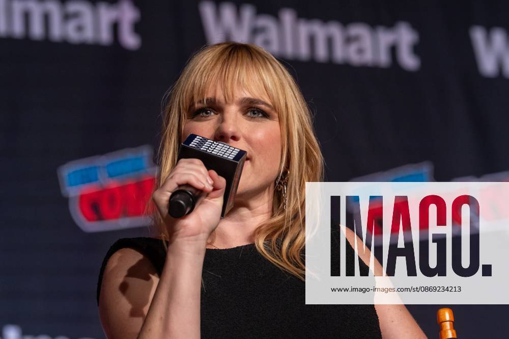 Jacqueline Byers speaks at a panel discussion for CBS new series NCIS: NEW YORK.during New York Comic Con 2026 at The Jacob K. Javits Convention Center on October 11, 2026 in New York City. New York United States - ZUMAs197 20261011_aaa_s197_477