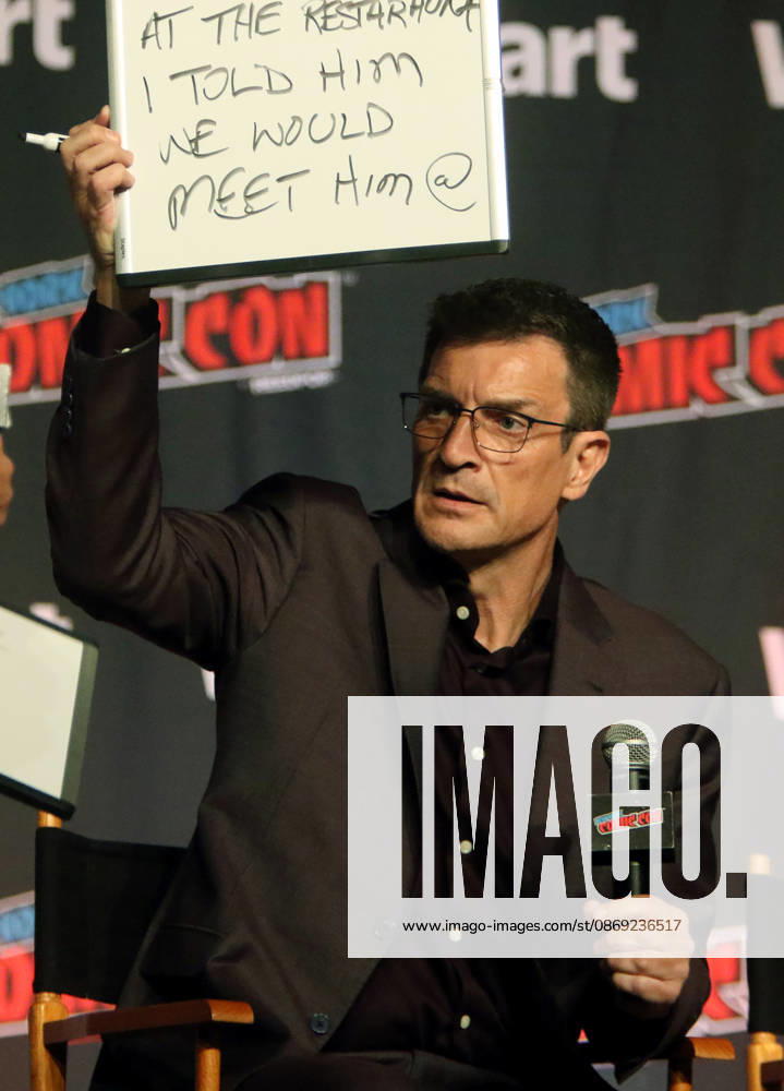 NEW YORK, NY- OCTOBER 11: Nathan Fillion pictured at The Rookie panel during New York Comic Con 2026 at Javits Center on October 11, 2026 in New York City.