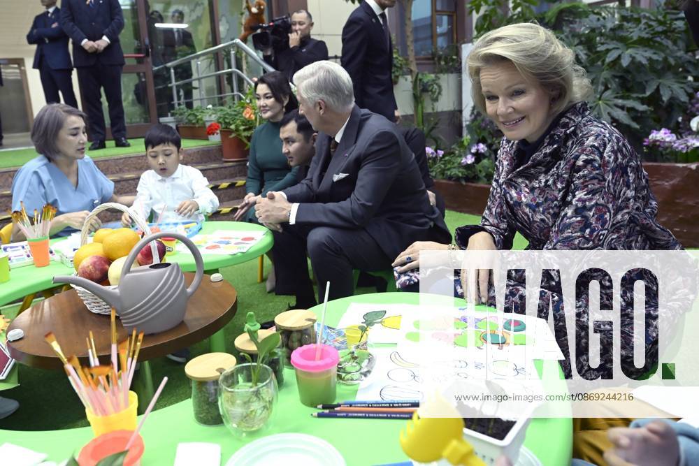 State Visit of King Philippe and Queen Mathilde to Kazakhstan (Day 2) ASTANA, KAZAKHSTAN - OCTOBER 12 : State Visit of King Philippe and Queen Mathilde to Kazakhstan (Day 2) : - Visit of the National center fot children s rehabilitation, on October 12, 2026 in Astana, Kazakhstan, 12 10 2026 Astana Kazakhstan