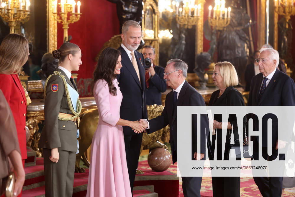 The King and Queen, the Princess of Asturias, and Infanta Sofía presided over the reception at the Royal Palace to mark National Day. The President of Ceuta, Juan Jesús Vivas, during the reception with the King and Queen, Princess Leonor, and Infanta Sofía on the occasion of National Day at the Royal Palace on October 12, 2026, in Madrid, Spain. The event is presided over by the King and Queen, the Princess of Asturias, and Infanta Sofía following the solemn ceremony honoring the national flag and the military parade held in Plaza de Cánovas del Castillo. The purpose of the National Day commemoration is to solemnly recall moments in our collective history that form part of our shared historical, cultural, and social heritage, recognized as
