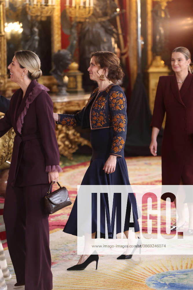 The King and Queen, the Princess of Asturias, and Infanta Sofía preside over the reception at the Royal Palace to mark National Day. The President of the Community of Madrid, Isabel Díaz Ayuso, during the reception with the King and Queen, Princess Leonor, and Infanta Sofía to mark National Day, at the Royal Palace on October 12, 2026, in Madrid, Spain. The event is presided over by the King and Queen, the Princess of Asturias, and Infanta Sofía following the solemn ceremony honoring the national flag and the military parade held in Plaza de Cánovas del Castillo. The purpose of the National Day commemoration is to solemnly recall moments in our collective history that form part of our shared historical, cultural, and social heritage, recog