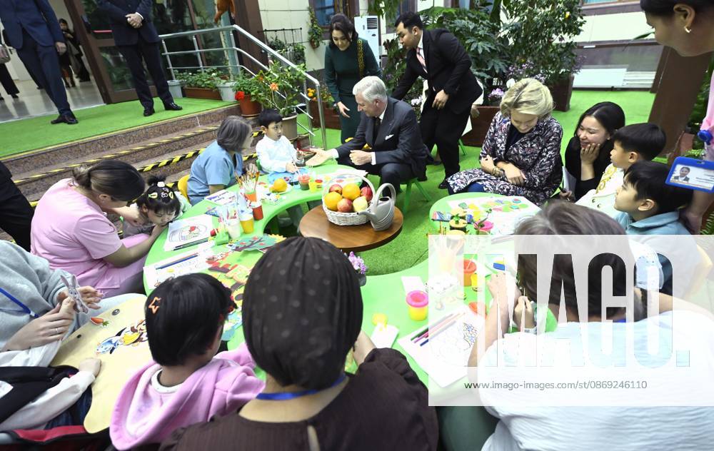 State Visit of King Philippe and Queen Mathilde to Kazakhstan (Day 2) ASTANA, KAZAKHSTAN - OCTOBER 12 : State Visit of King Philippe and Queen Mathilde to Kazakhstan (Day 2) : - Visit of the National center fot children s rehabilitation on October 12, 2026 in Astana, Kazakhstan, 12 10 2026 Astana Kazakhstan