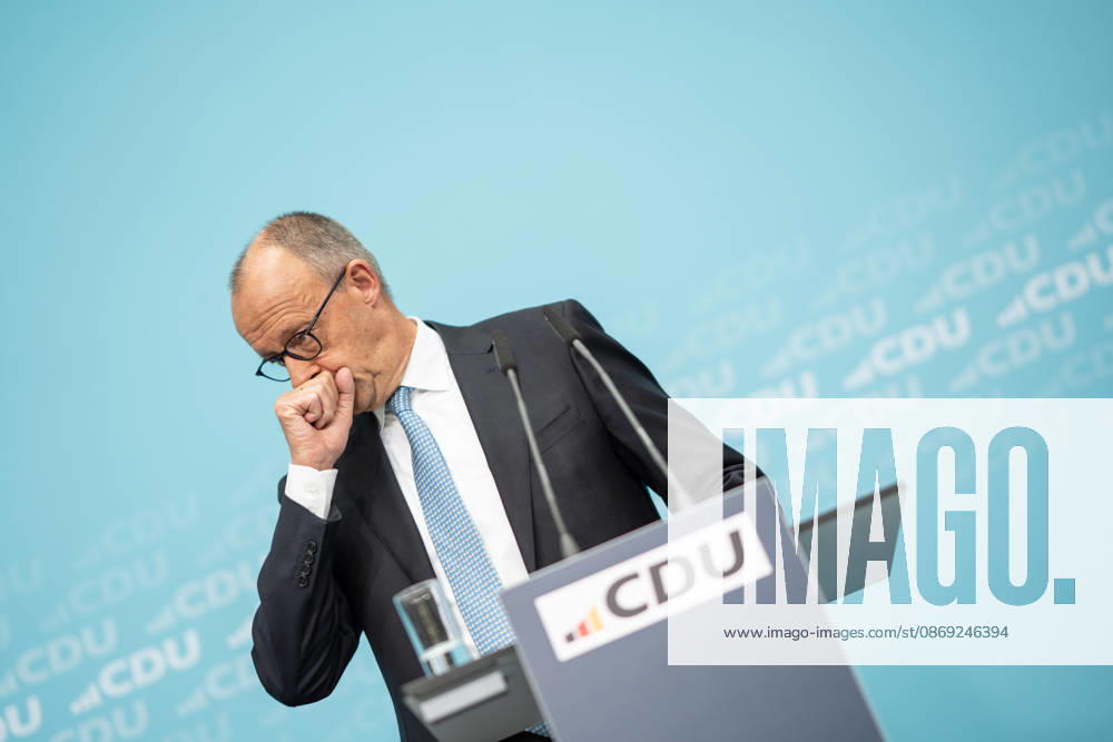 Chancellor Friedrich Merz at the closing press conference of the CDU Germany Executive Committee Retreat in Berlin, October 2026, Berlin, Berlin, Germany, Konrad Adenauer House