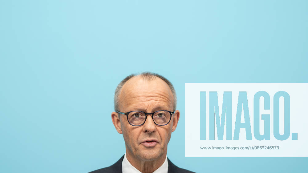 Chancellor Friedrich Merz at the closing press conference of the CDU Germany Executive Committee retreat in Berlin, October 2026, Berlin, Berlin, Germany, Konrad Adenauer House
