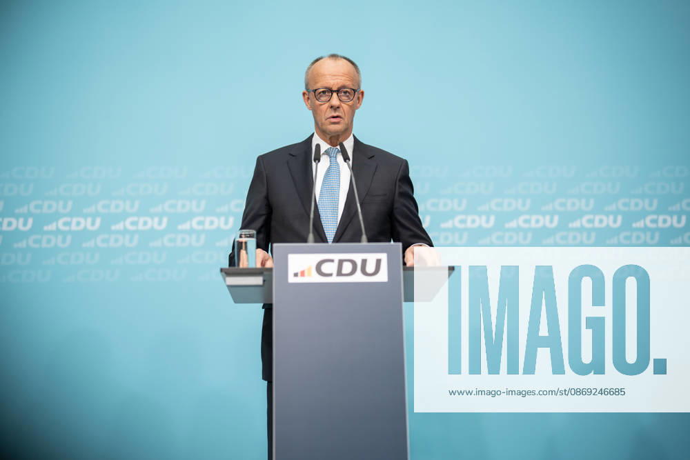 Chancellor Friedrich Merz at the closing press conference of the CDU Germany Executive Committee Retreat in Berlin, October 2026, Berlin, Berlin, Germany, Konrad Adenauer House