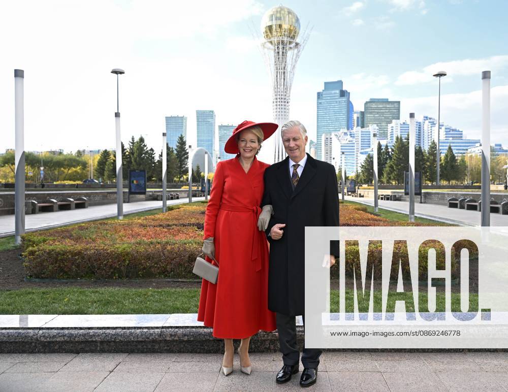 State Visit of King Philippe and Queen Mathilde to Kazakhstan (Day 2) ASTANA, KAZAKHSTAN - OCTOBER 12 : State Visit of King Philippe and Queen Mathilde to Kazakhstan (Day 2) : - Scene-Setting Photo in front of the Baiterek Tower on October 12, 2026 in Astana, Kazakhstan, 12 10 2026 Astana Kazakhstan