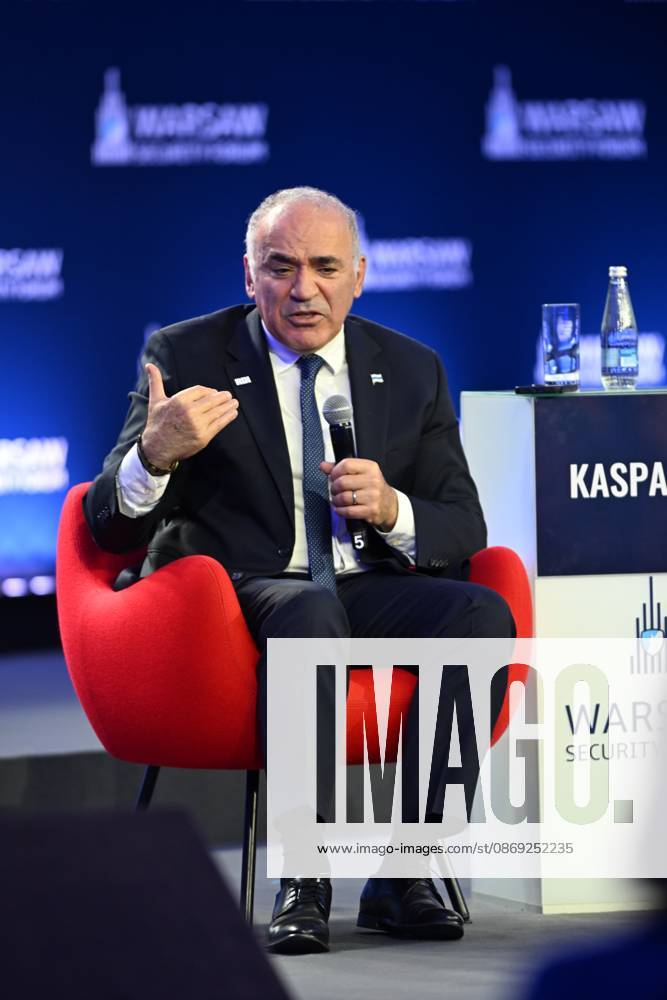 Warsaw Security Forum 2026 - Day 1 WARSAW, POLAND - OCTOBER 12: Chairman of the Renew Democracy Initiative Garry Kasparov speaks during a session titled Checkmate or Stalemate? Rethinking the West s Game Against Russia during Day 1 of the Warsaw Security Forum 2026 (WSF2026) on the Warsaw Stage in Warsaw, Poland, on October 12, 2026. The conversation focused on strategic foreign policy adjustments and counter-measures regarding regional security threats. Artur Widak Anadolu Warsaw Poland. Editorial use only. Please get in touch for any other usage.