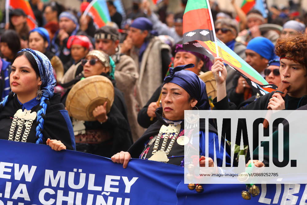 The assembly of indigenous organizations calls for a march: Indigenous Peoples in Resistance for Autonomy and Demilitarization. Jonnathan Oyarzun Aton Chile, Santiago, Chile Aton 1198911