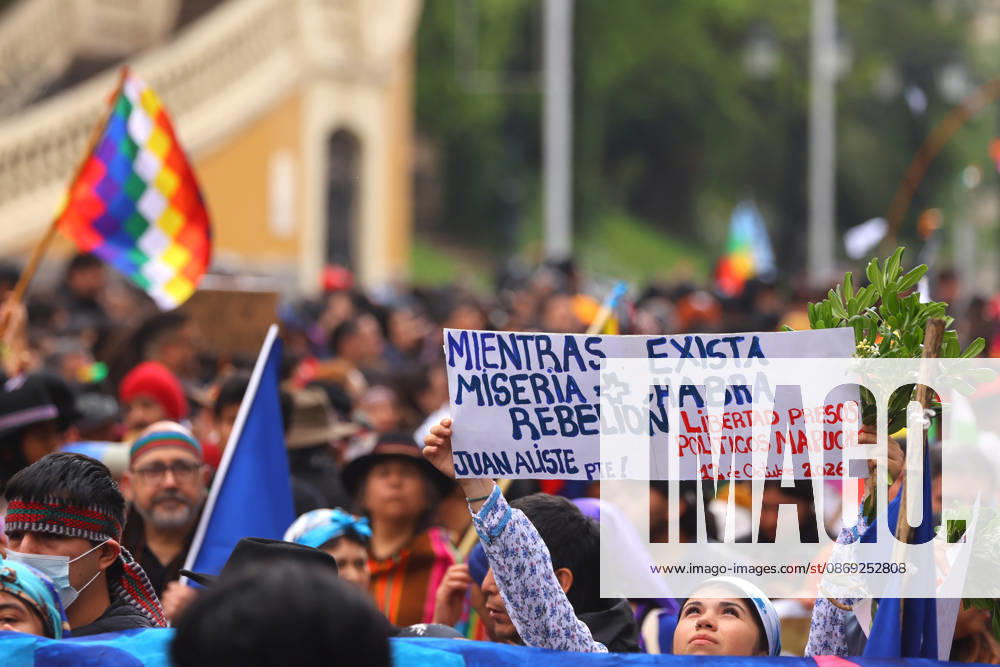 The assembly of indigenous organizations calls for a march: Indigenous Peoples in Resistance for Autonomy and Demilitarization. Jonnathan Oyarzun Aton Chile, Santiago, Chile Aton 1198919