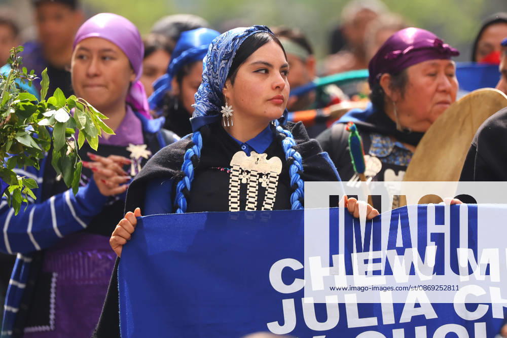 The assembly of indigenous organizations calls for a march: Indigenous Peoples in Resistance for Autonomy and Demilitarization. Jonnathan Oyarzun Aton Chile, Santiago, Chile Aton 1198921
